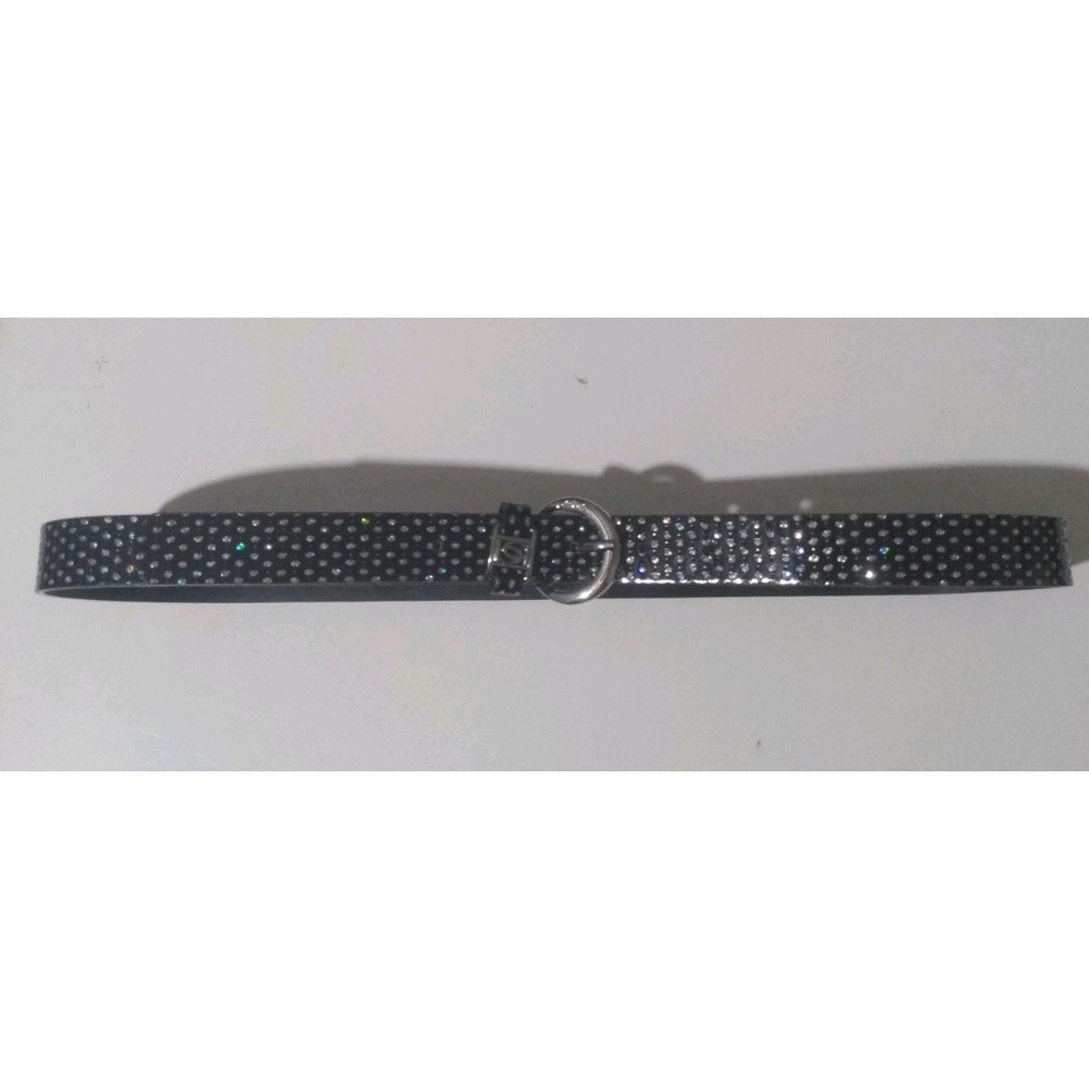 Bebe Women's Chic Black 1" Belt With Glittery Silver Dots. Size M